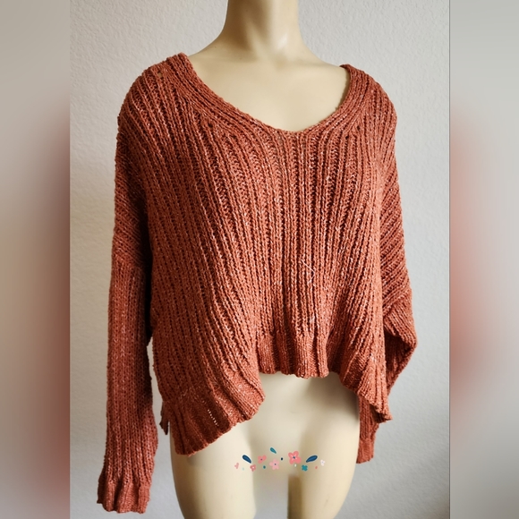 🏷🆕️ Cotton On Cropped Open Knit Pullover  sweater- Arabian Spice - L - Picture 6 of 15